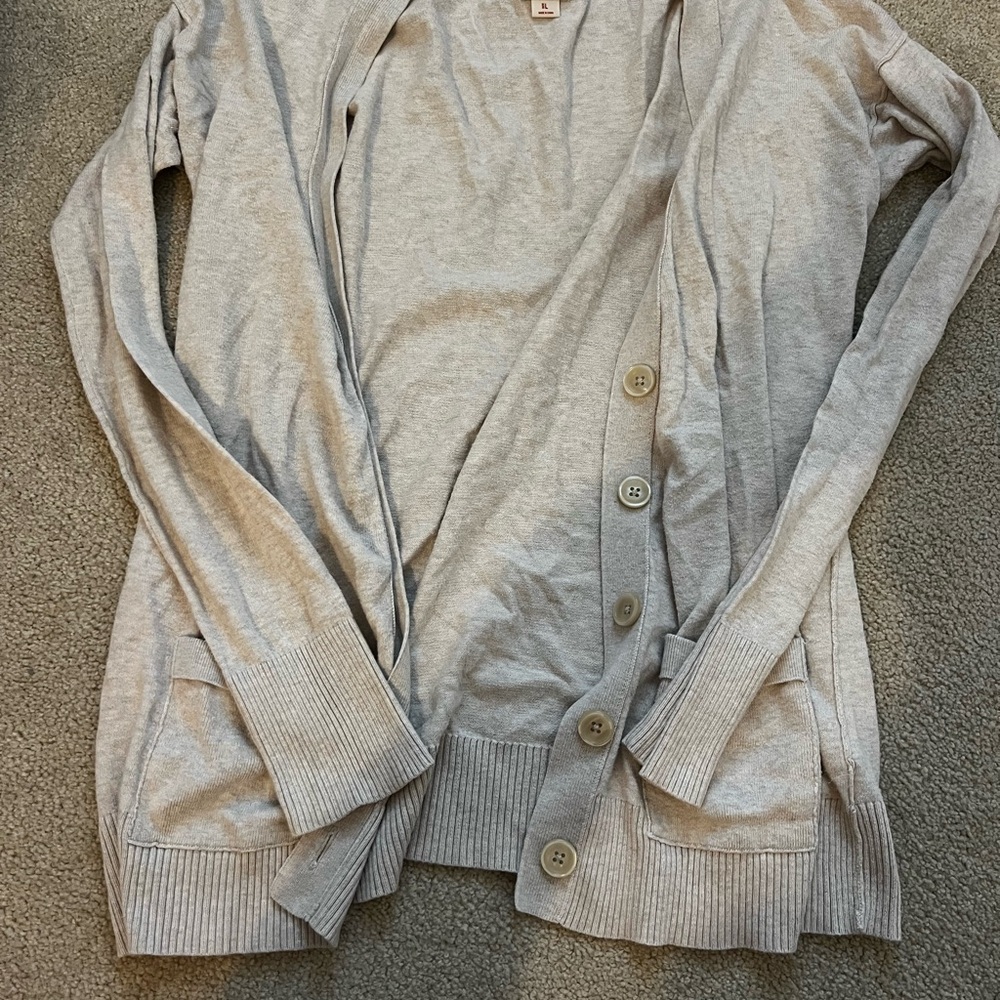 Mossimo Supply Co. Light Gray Cardigan Sweater